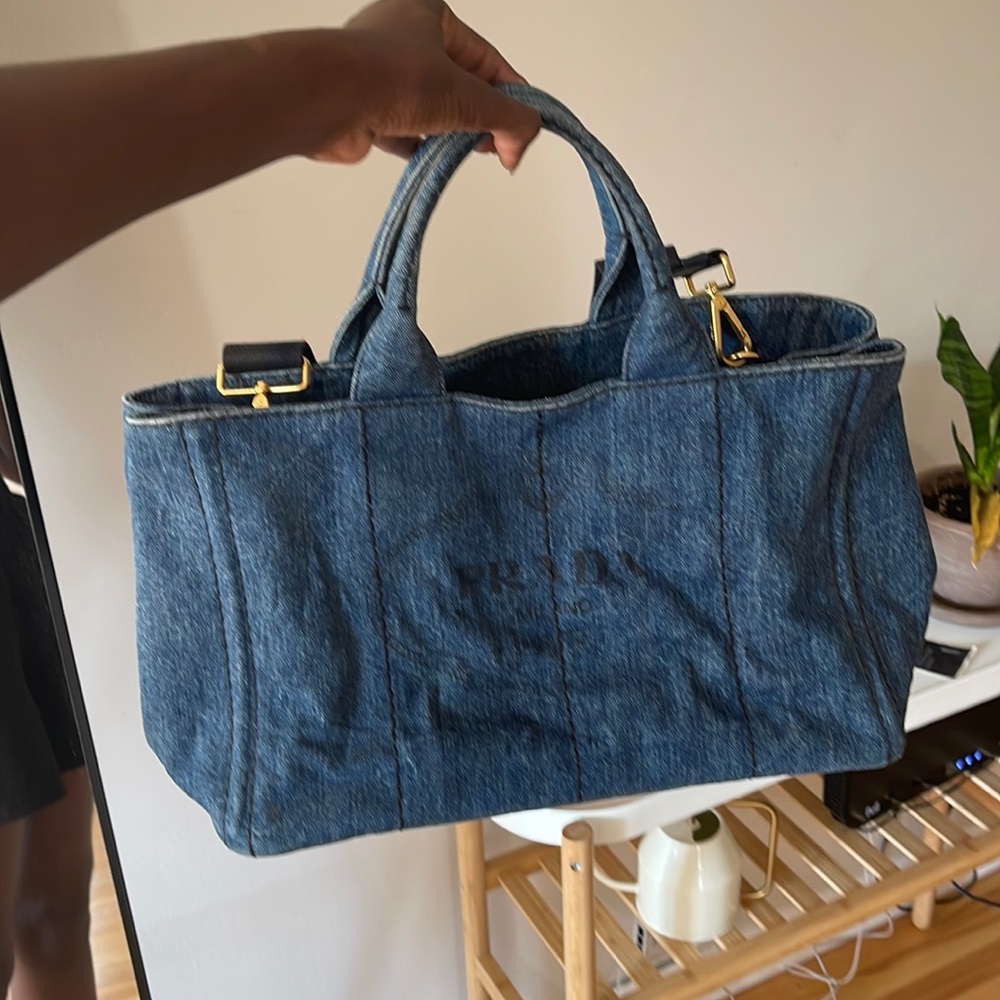 PRADA CANAPA DENIM BAG L